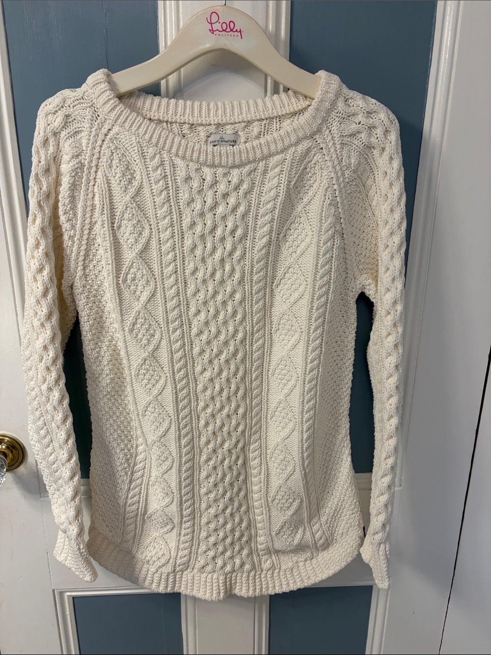 L.L. Bean Signature Cotton Fisherman Tunic Sweater - Picture 6 of 10